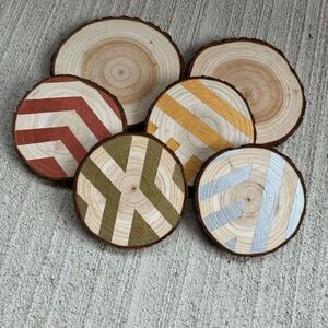 6 Wooden Drink Coasters